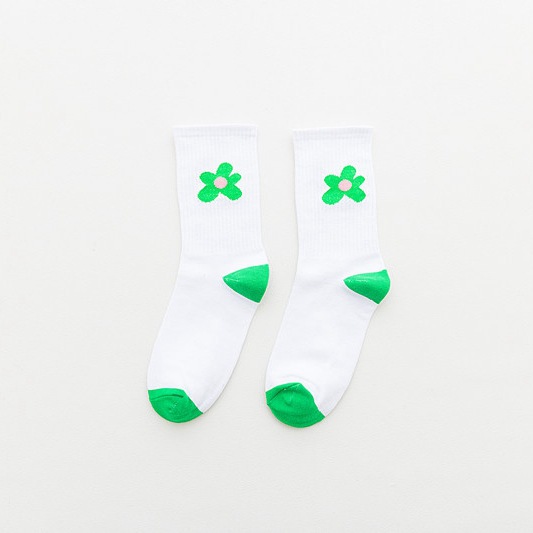 GOLF Classic Minimalist Fashion Flowers Cotton Socks In Tube Socks Stockings HyunA Sports Lovers Socks Slide